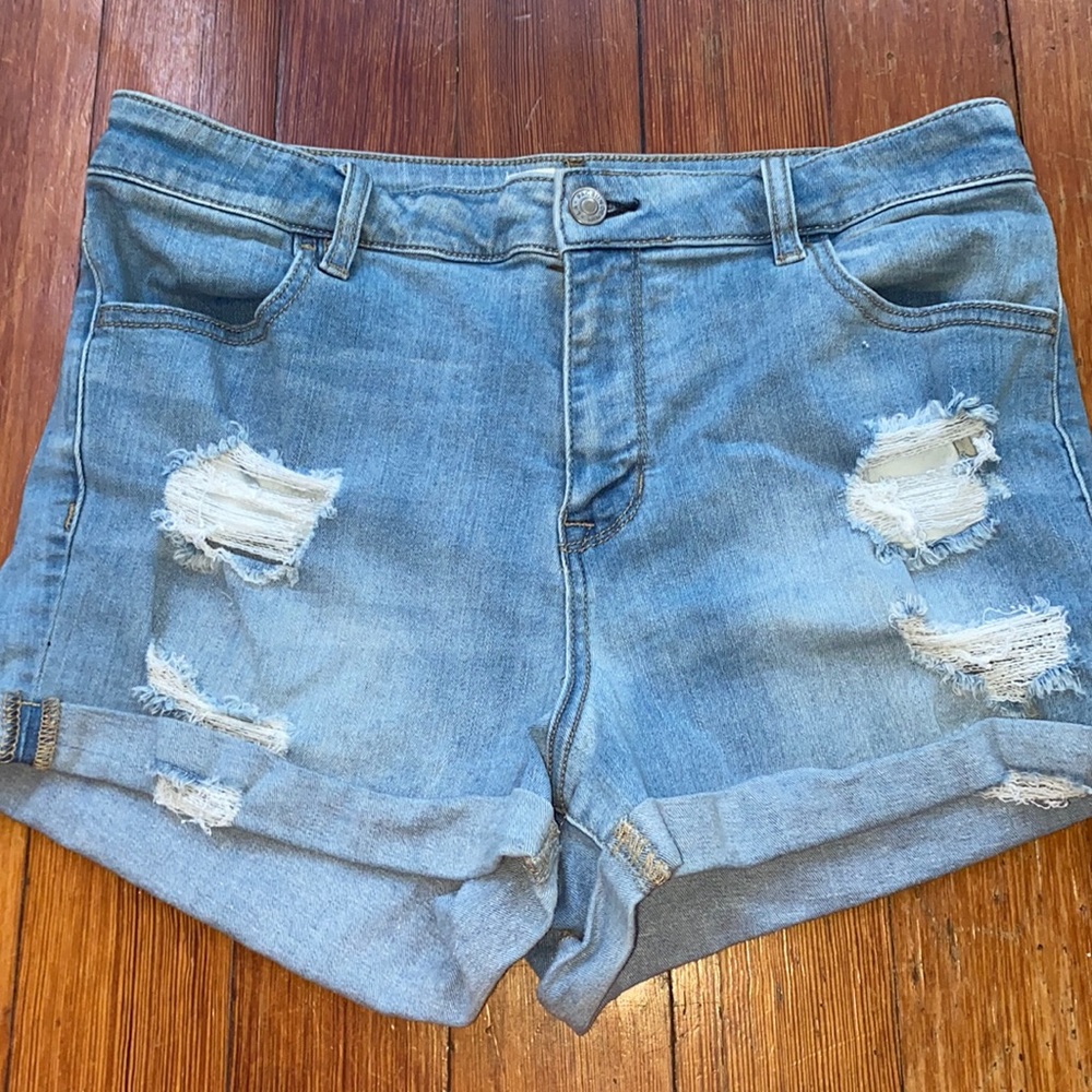 PACSUN High Rise Super Stretch Shortie Jean Shorts